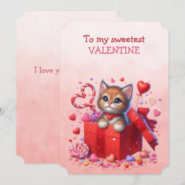 Cartes Pour Fêtes Annuelles Mon plus doux kitten de la Saint-Valentin dans une
