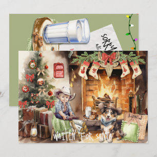 Cartes Pour Fêtes Annuelles Mon pote et moi attendons pour Père Noël Christmas