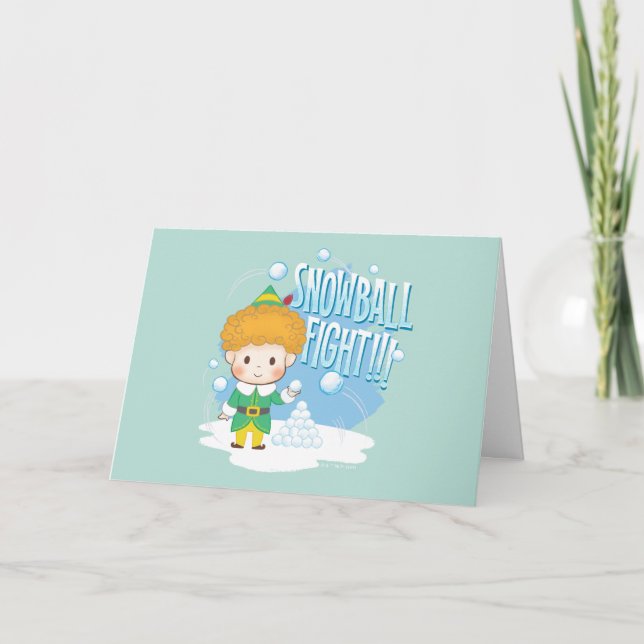 Cartes Pour Fêtes Annuelles Mon pote, l'Elf Snowball combat ! (Devant)