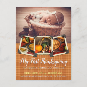 Cartes Pour Fêtes Annuelles Mon premier Instagram pour bébé Thanksgiving autom