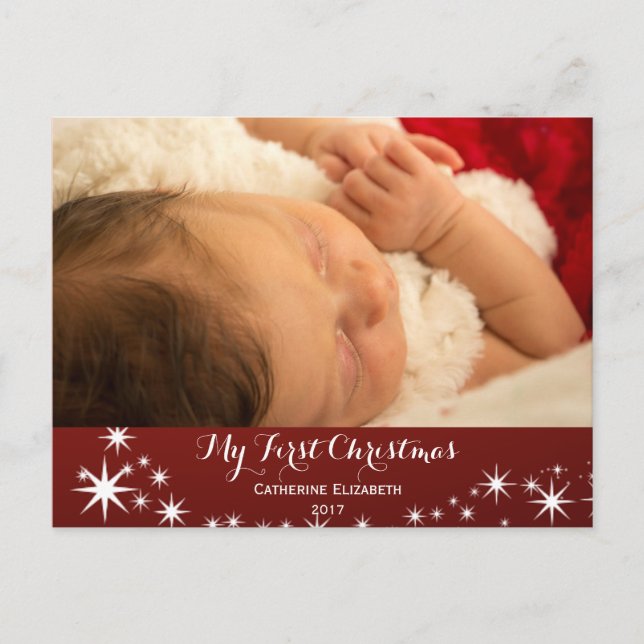 Cartes Pour Fêtes Annuelles Mon premier Noël - Baby First Christmas Photo (Devant)