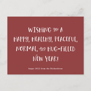 Cartes Pour Fêtes Annuelles Mon souhait pour 2022   Brick Red Bonne année