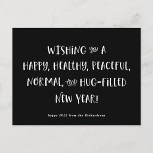 Cartes Pour Fêtes Annuelles Mon souhait pour 2022   Noir moderne Bonne année