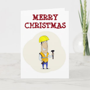 CARTES POUR FÊTES ANNUELLES ***MON TRAVAILLEUR DE CONSTRUCTION PRÉFÉRÉ** À NOË
