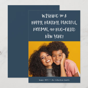 Cartes Pour Fêtes Annuelles Mon vœu pour 2021 Photo Bleu Bonne Année