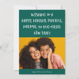 Cartes Pour Fêtes Annuelles Mon vœu pour 2021 Photo Bonne année verte