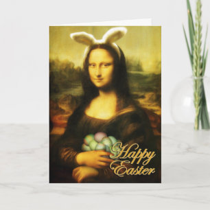 Cartes Pour Fêtes Annuelles Mona Lisa Bunny Ears Pâques