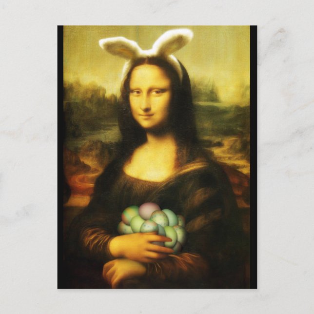 Cartes Pour Fêtes Annuelles Mona Lisa, Le Lapin De Pâques (Devant)
