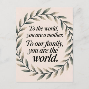 Cartes Pour Fêtes Annuelles Monde à notre famille Fête des Mères Citation de l