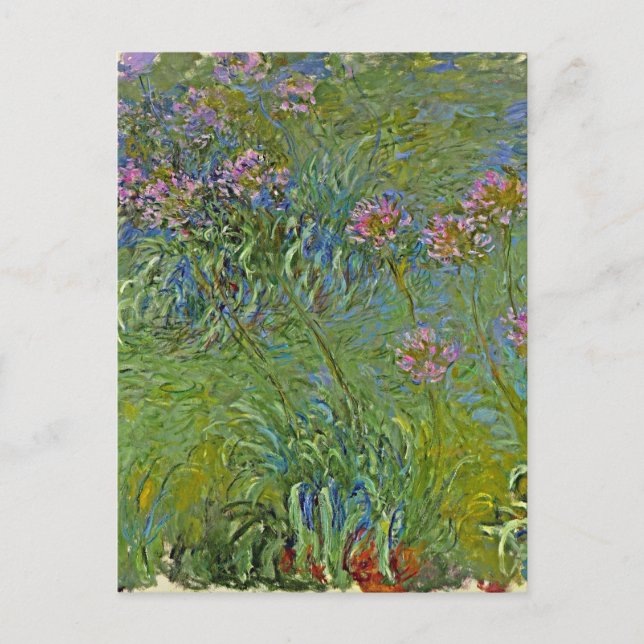 Cartes Pour Fêtes Annuelles Monet - Agapanthus Fleurs, (Devant)