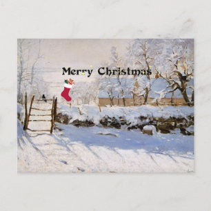 Cartes Pour Fêtes Annuelles Monet - La Magpie, voeux de Noël
