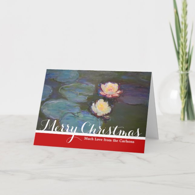 Cartes Pour Fêtes Annuelles Monet Water Lys Pond Nénuphars Peinture (Devant)
