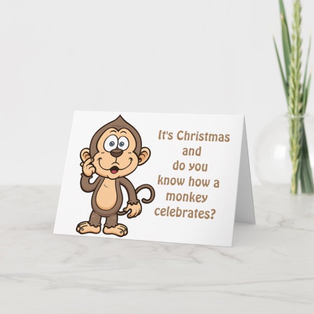 CARTES POUR FÊTES ANNUELLES MONKEY BUSINESS ME/YOU ET MISTLETOE NOËL (Devant)