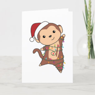 Cartes Pour Fêtes Annuelles Monkey Christmas Snow Winter Animals Monkeys Adult