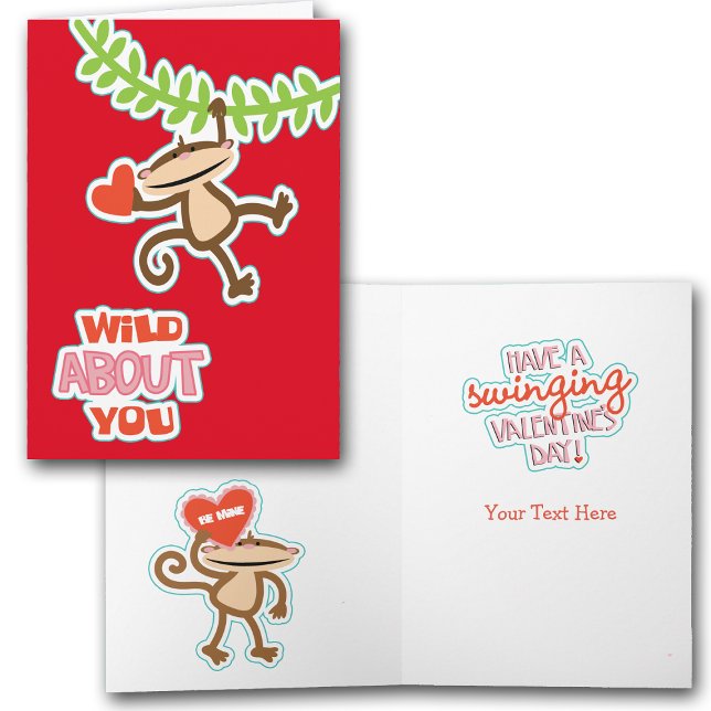 Cartes Pour Fêtes Annuelles Monkey Valentine (Créateur téléchargé)
