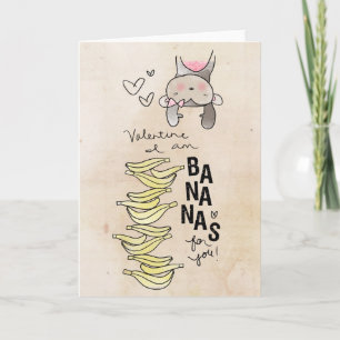 Cartes Pour Fêtes Annuelles Monkey valentine I Am Bananas