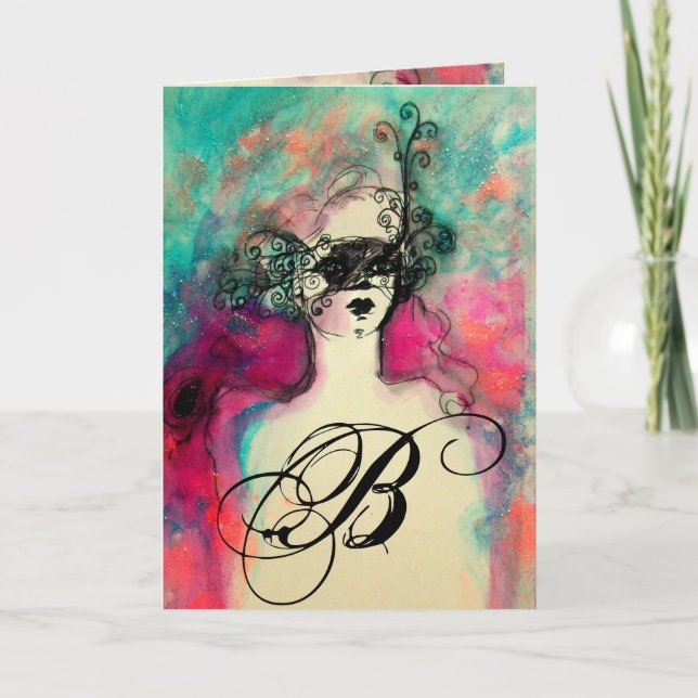 CARTES POUR FÊTES ANNUELLES MONOGRAM DE LA JOURNÉE DE CHARM VALENTINE (Devant)