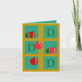 Cartes Pour Fêtes Annuelles Monogramme Élégant, Amusants Ornements de Noël Bin