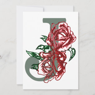 Cartes Pour Fêtes Annuelles monogramme floral lettre majuscule J