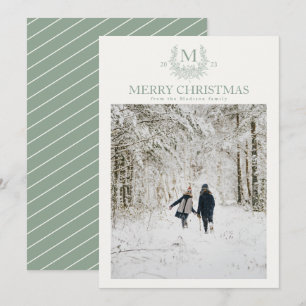 Cartes Pour Fêtes Annuelles Monogramme rustique initiale personnalisée Ciel Ma