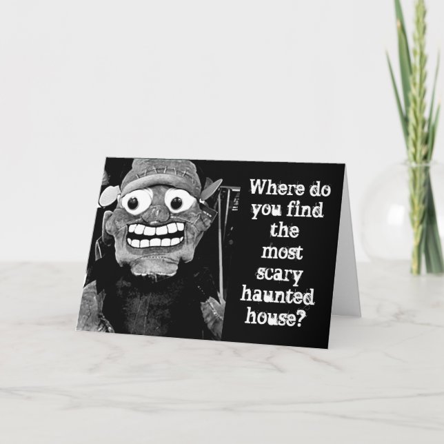CARTES POUR FÊTES ANNUELLES MONSTER COMÉDIAN POUR HALLOWEEN (Devant)
