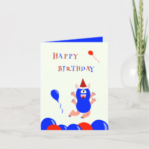 Cartes Pour Fêtes Annuelles Monstre bleu