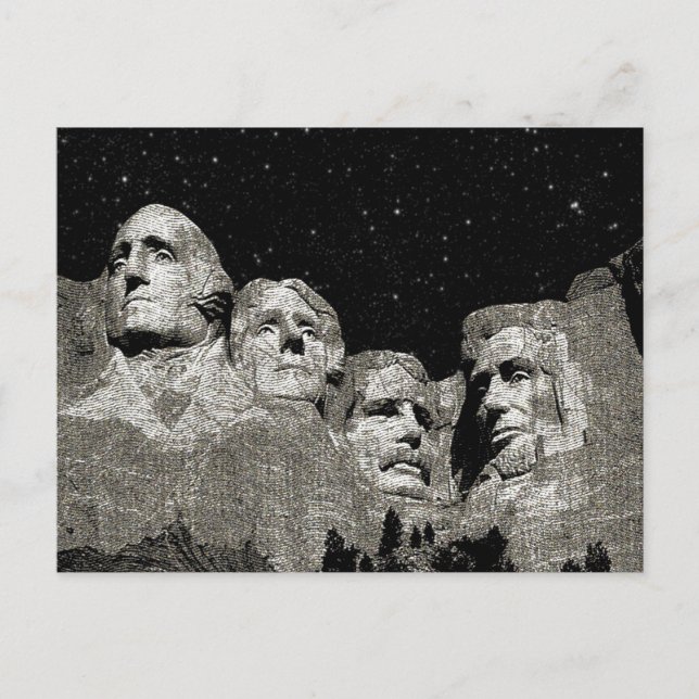 Cartes Pour Fêtes Annuelles Mont Rushmore Présidents américains, (Devant)