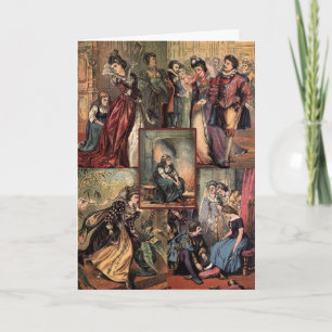 Cartes Pour Fêtes Annuelles Montage de Noël de la Cendrillon vintage