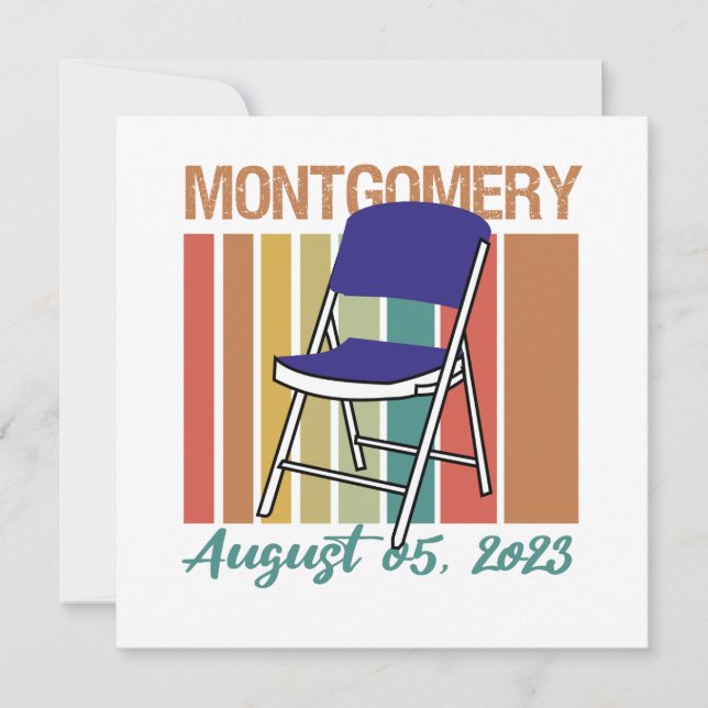 Cartes Pour Fêtes Annuelles Montgomery Brawl Folding Chair 5 août 2023 (Devant)
