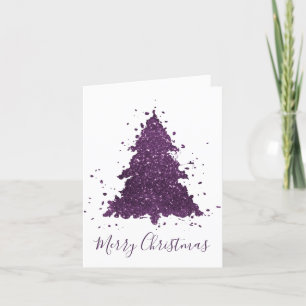 Cartes Pour Fêtes Annuelles Moody Joyeux Noël   Arbre pourpre à prune profonde