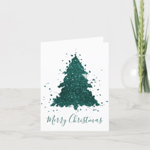 Cartes Pour Fêtes Annuelles Moody Joyeux Noël Arbre Turquoise profond de min