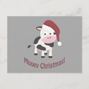 Cartes Pour Fêtes Annuelles Mooey Noël ! père Noël Cow