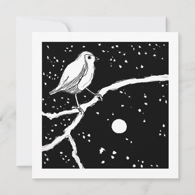 Cartes Pour Fêtes Annuelles Moon Bird (Devant)