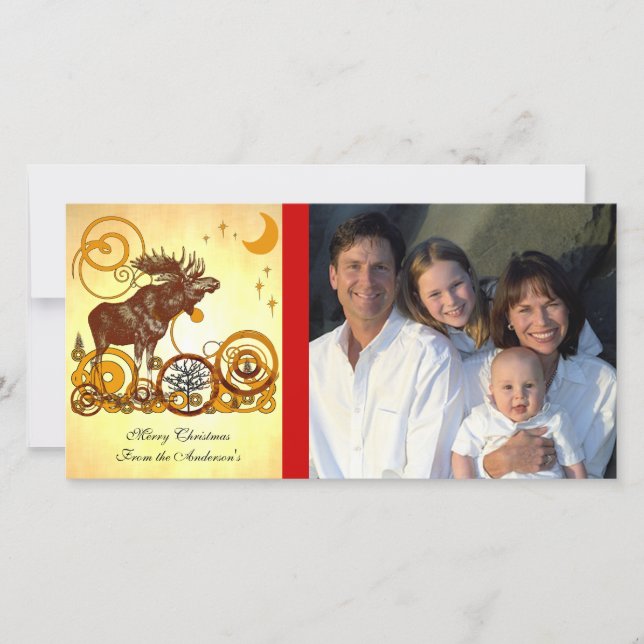 Cartes Pour Fêtes Annuelles Moose Christmas (Devant)