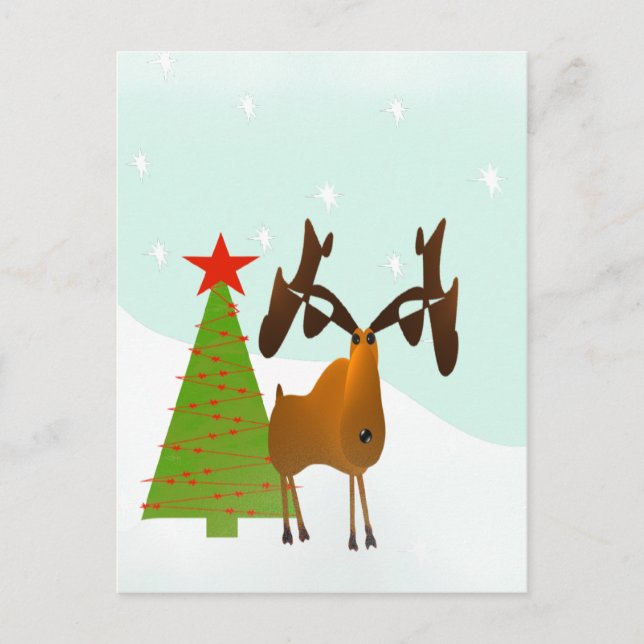 Cartes Pour Fêtes Annuelles Moose de Noël (Devant)