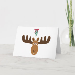 Cartes Pour Fêtes Annuelles Moose Head_Rencontrez-Moi Sous Le Mooseltoe !