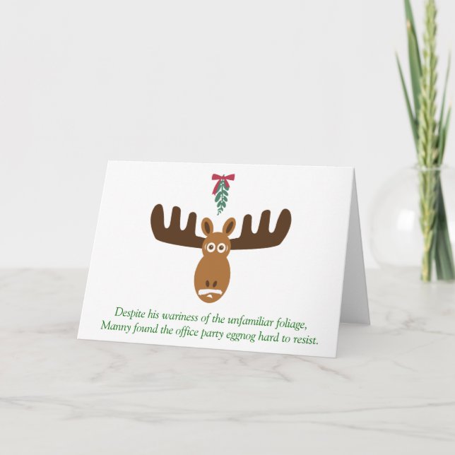 Cartes Pour Fêtes Annuelles Mooseltoe & Eggnog (Devant)