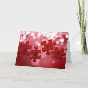 Cartes Pour Fêtes Annuelles Morceaux de puzzle de manuscrit d'amour