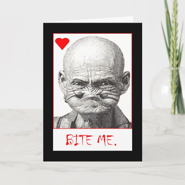 Cartes Pour Fêtes Annuelles mordez-moi Valentine (ou anti-Valentine !) (Devant)