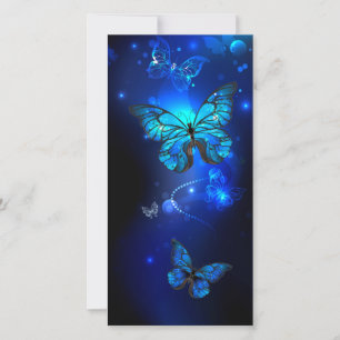Cartes Pour Fêtes Annuelles Morpho Butterfly in the Dark Background