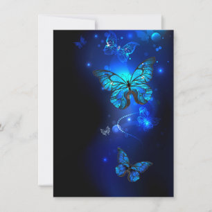 Cartes Pour Fêtes Annuelles Morpho Butterfly in the Dark Background