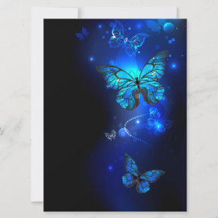 Cartes Pour Fêtes Annuelles Morpho Butterfly in the Dark Background