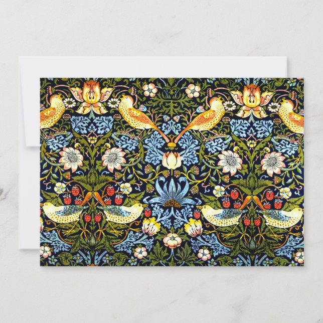 Cartes Pour Fêtes Annuelles Morris - Strawberry Thief, célèbre motif (Devant)