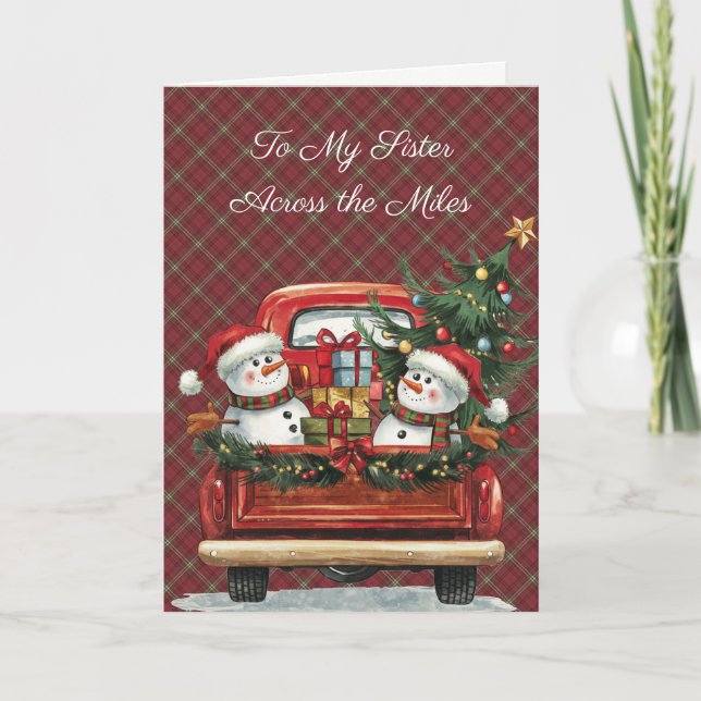 Cartes Pour Fêtes Annuelles Morrison Red Weathered Tartan Sister Christmas  (Devant)