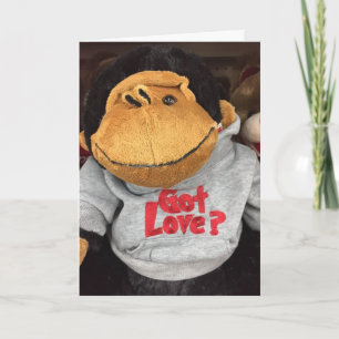 CARTES POUR FÊTES ANNUELLES MORT MONKEY DIT ***AVEZ-VOUS AMOUR ? JE LE FAIS PO