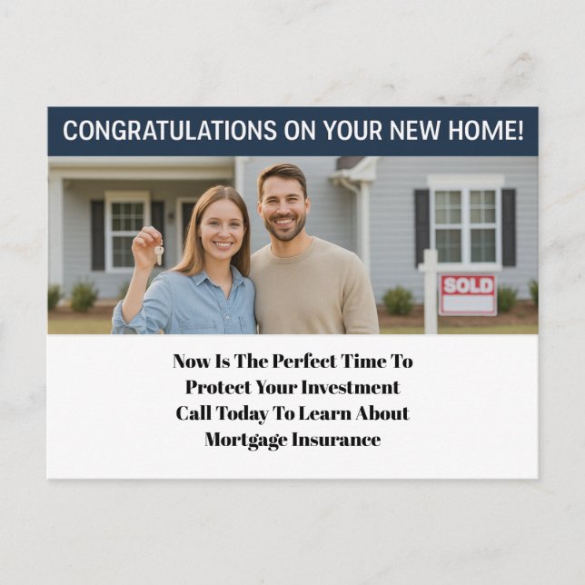 Cartes Pour Fêtes Annuelles Mortgage Protection Postcard for Insurance Agents (Devant)