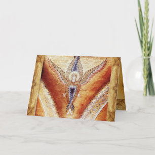 Cartes Pour Fêtes Annuelles MOSAIC ANGEL, Parchemin Brown