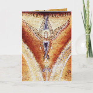 Cartes Pour Fêtes Annuelles MOSAIC ANGEL, Parchemin Brown