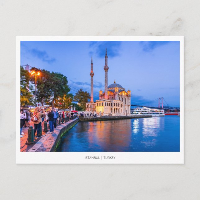 Cartes Pour Fêtes Annuelles Mosquée Ortakoy à Istanbul, Turquie (Devant)