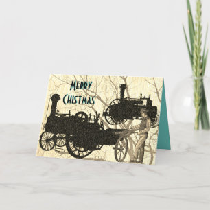 Cartes Pour Fêtes Annuelles Moteur à vapeur Tracteur de ferme Traction Agricul
